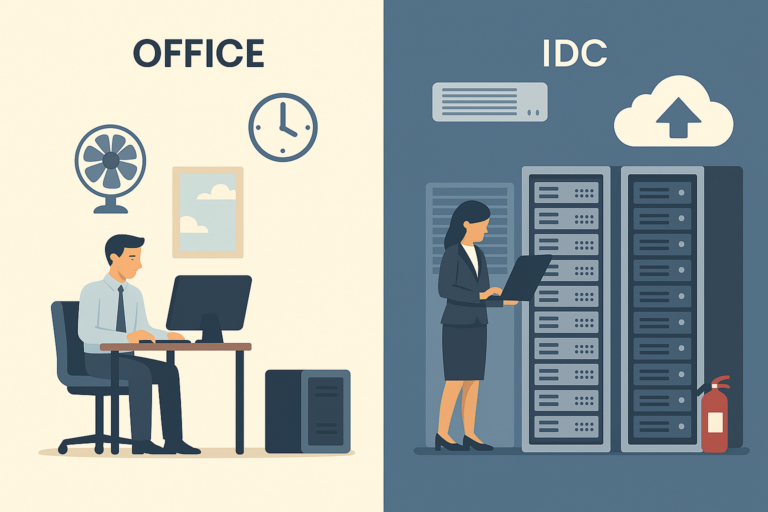 主機代管比較：辦公室機房 vs 專業 IDC（電力/頻寬/資安/成本）｜敦緯